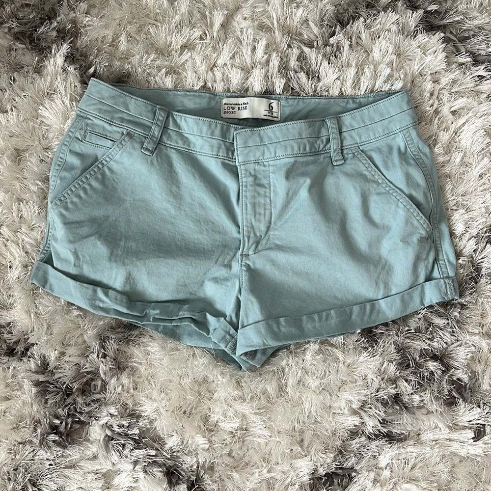 Abercrombie & Fitch shorts.  baby blue - low rise short; size 6